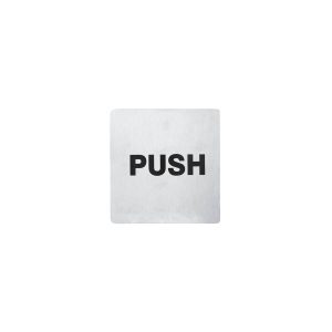 Wall Sign "PUSH" Stainless Steel 110x110mm Pack of 2