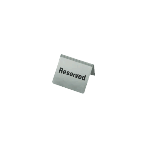Table Sign "RESERVED" Stainless Steel 63x55mm Pack of 10