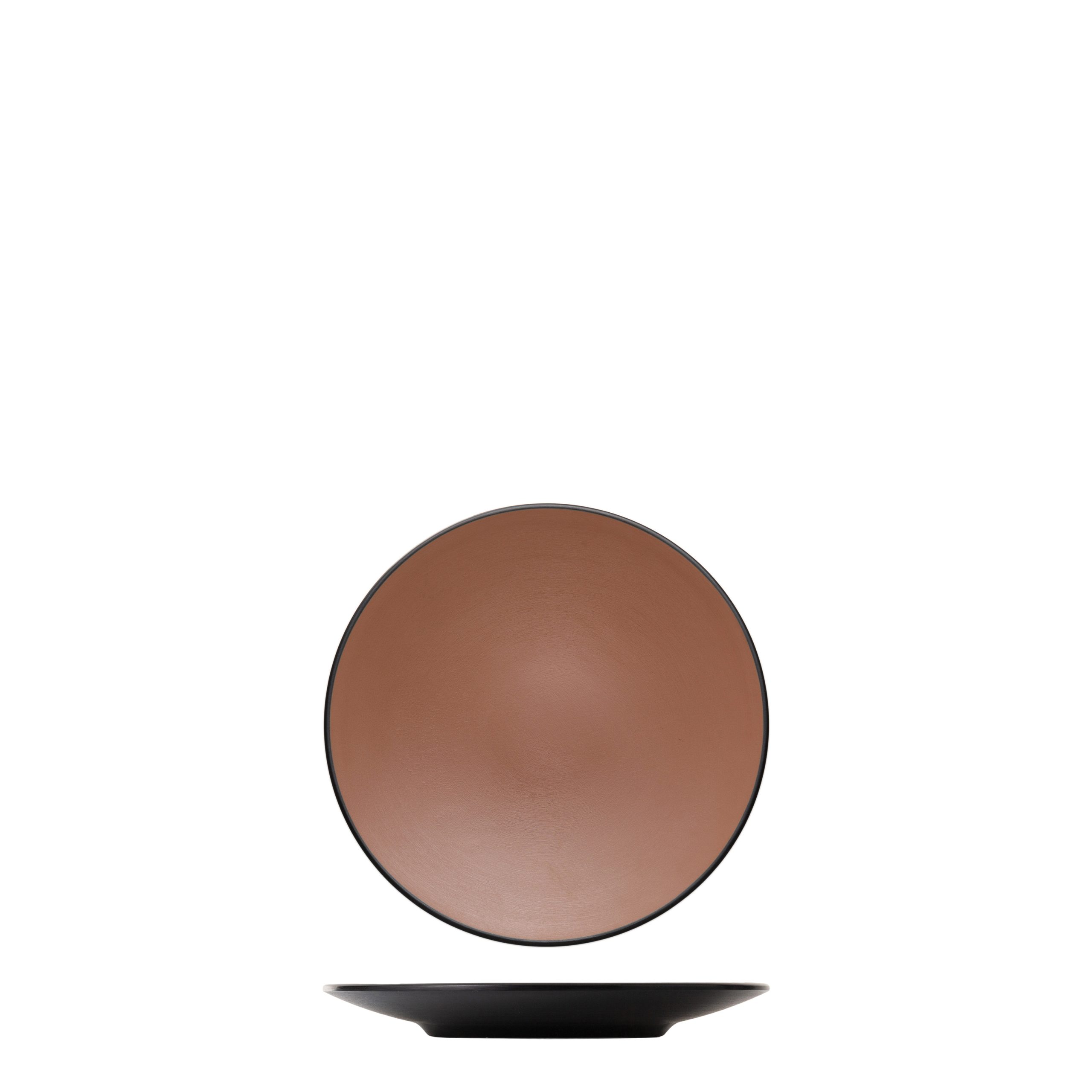 COU COU Dual Colour Brown & Black Round Coupe Plate