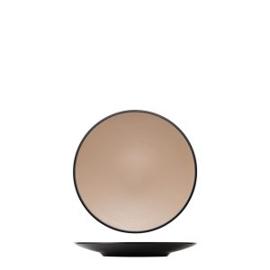 COU COU Dual Colour Beige & Black Round Coupe Plate
