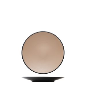 COU COU Dual Colour Beige & Black Round Coupe Plate
