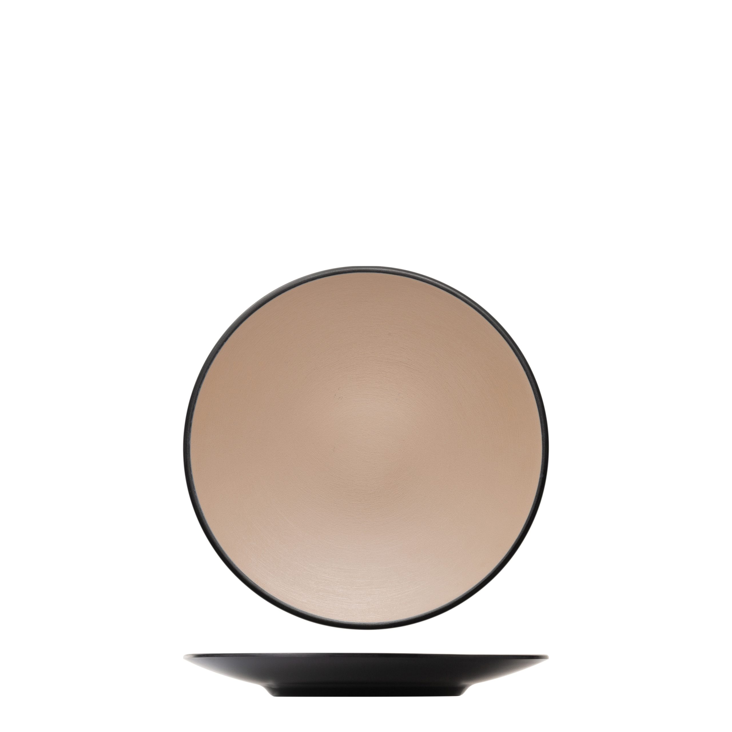 COU COU Dual Colour Beige & Black Round Coupe Plate