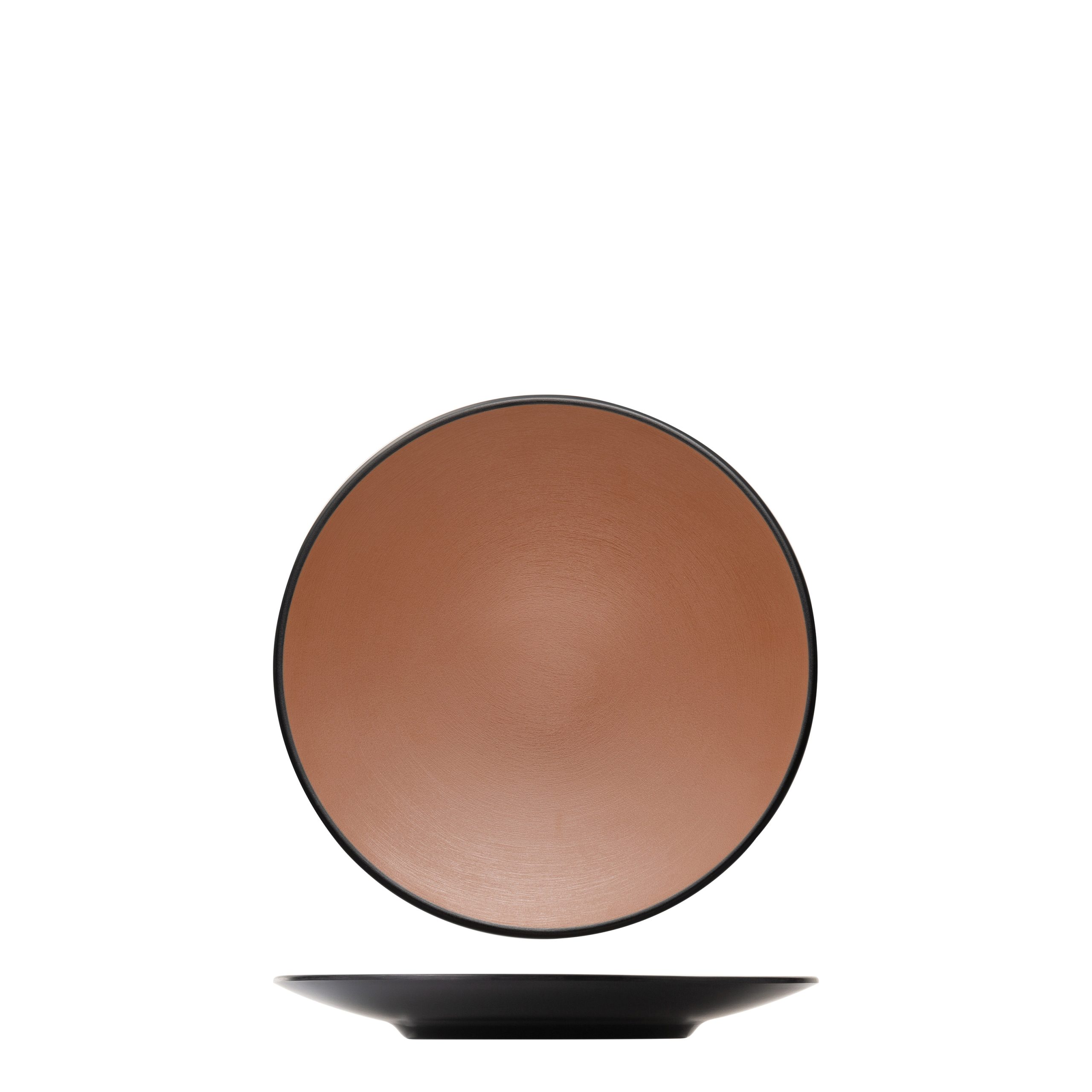 COU COU Dual Colour Brown & Black Round Coupe Plate