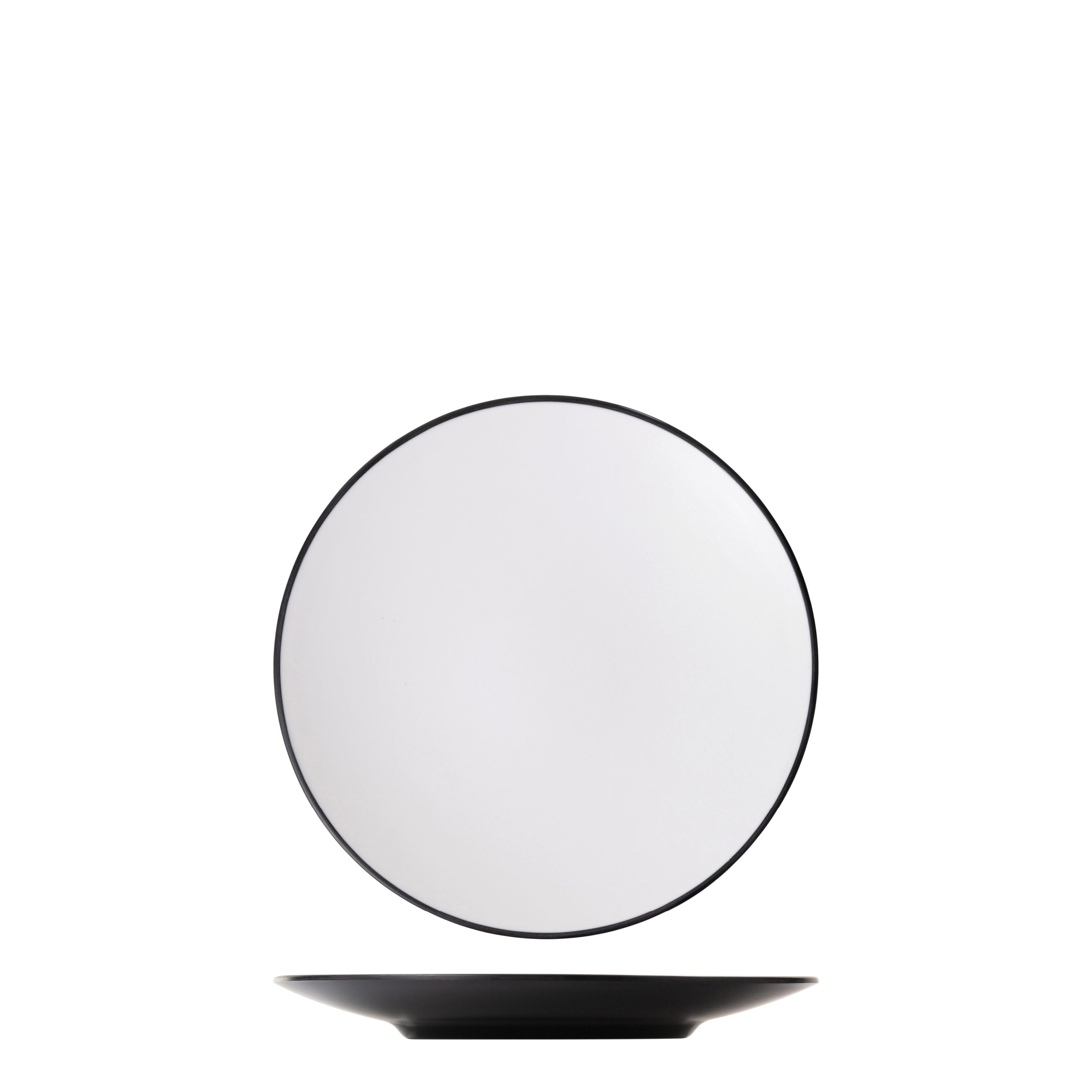 COU COU Dual Colour White & Black Round Coupe Plate
