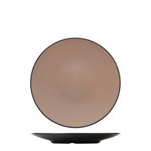 COU COU Dual Colour Beige & Black Round Coupe Plate