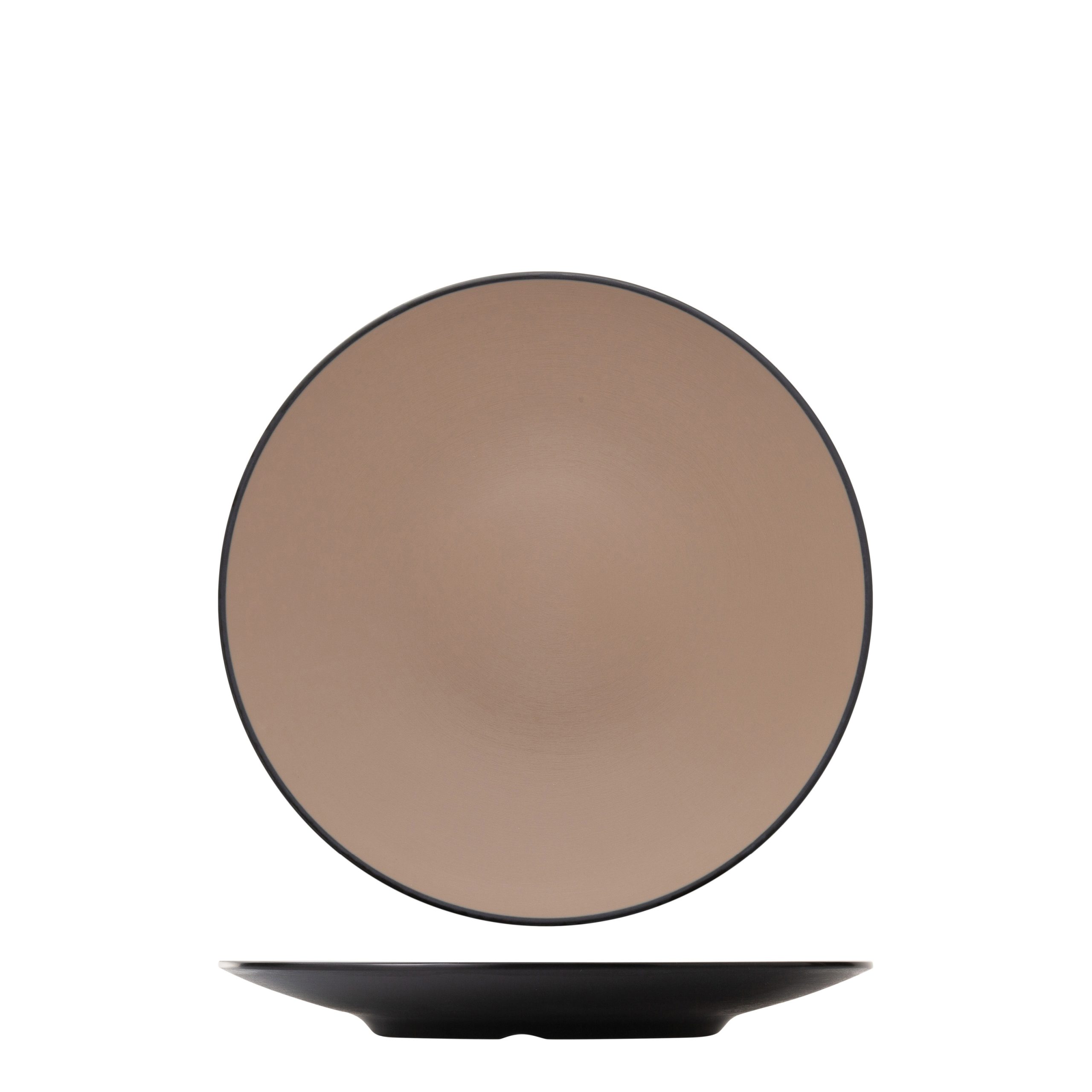 COU COU Dual Colour Beige & Black Round Coupe Plate