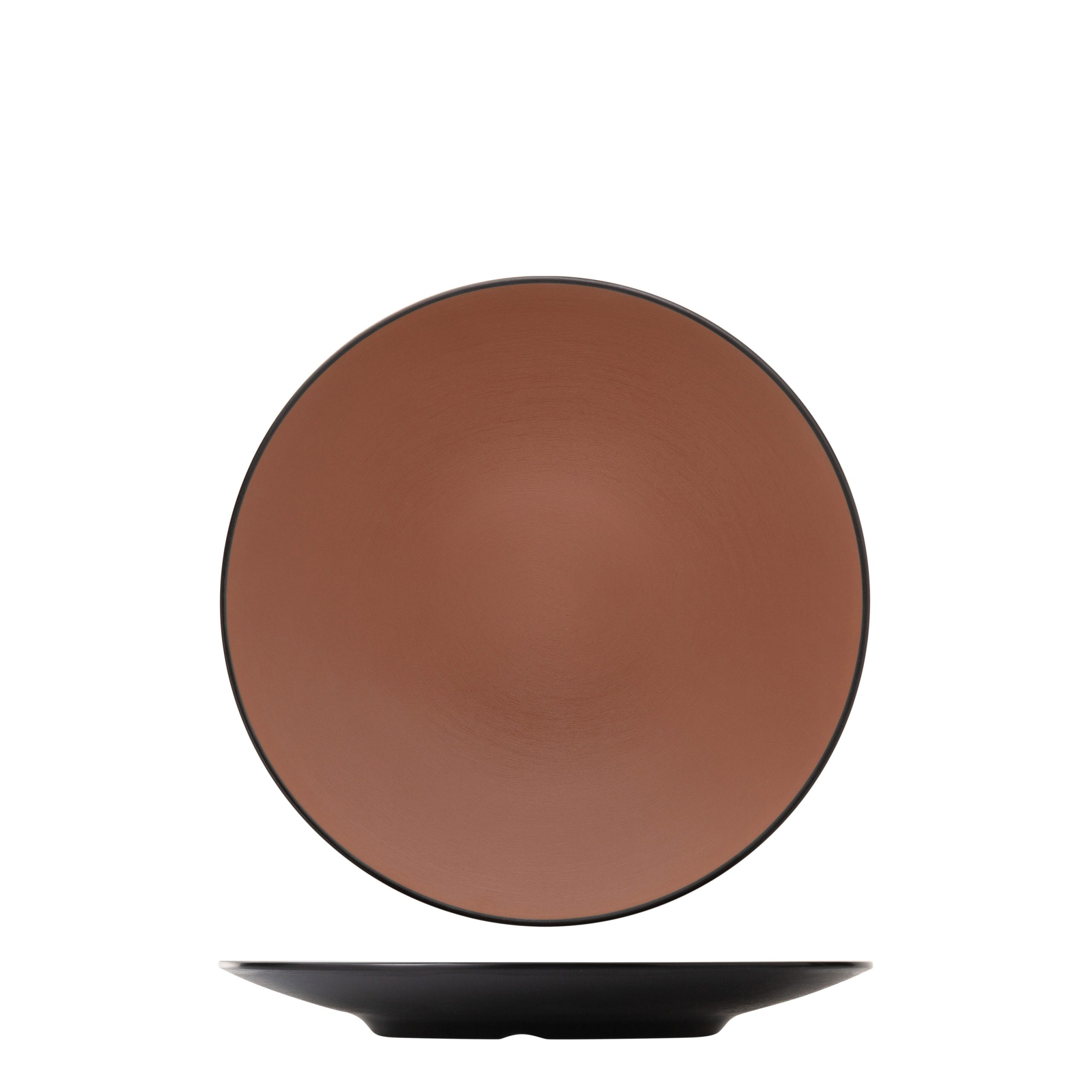 COU COU Dual Colour Brown & Black Round Coupe Plate