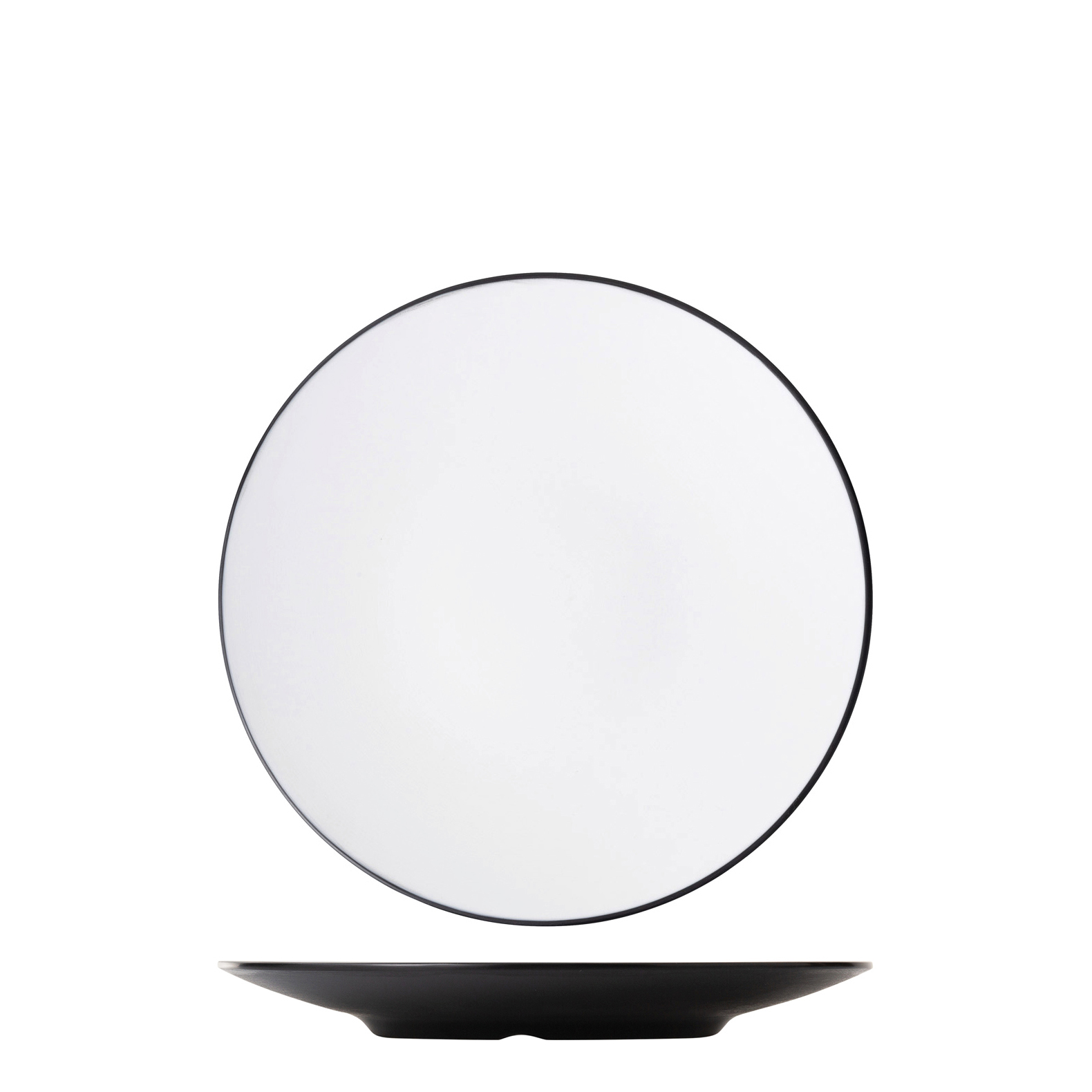 COU COU Dual Colour White & Black Round Coupe Plate