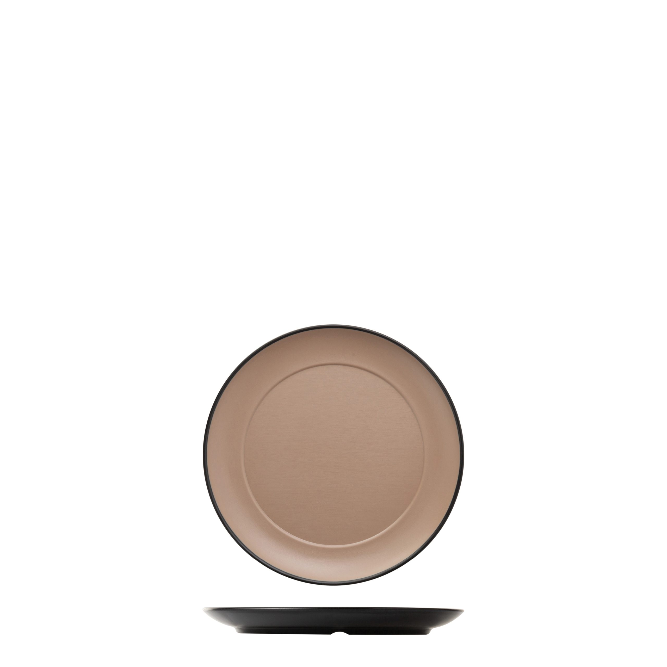 COU COU Dual Colour Beige & Black Round Wide Rim Plate