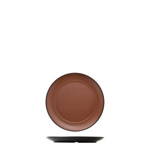 COU COU Dual Colour Brown & Black Round Wide Rim Plate