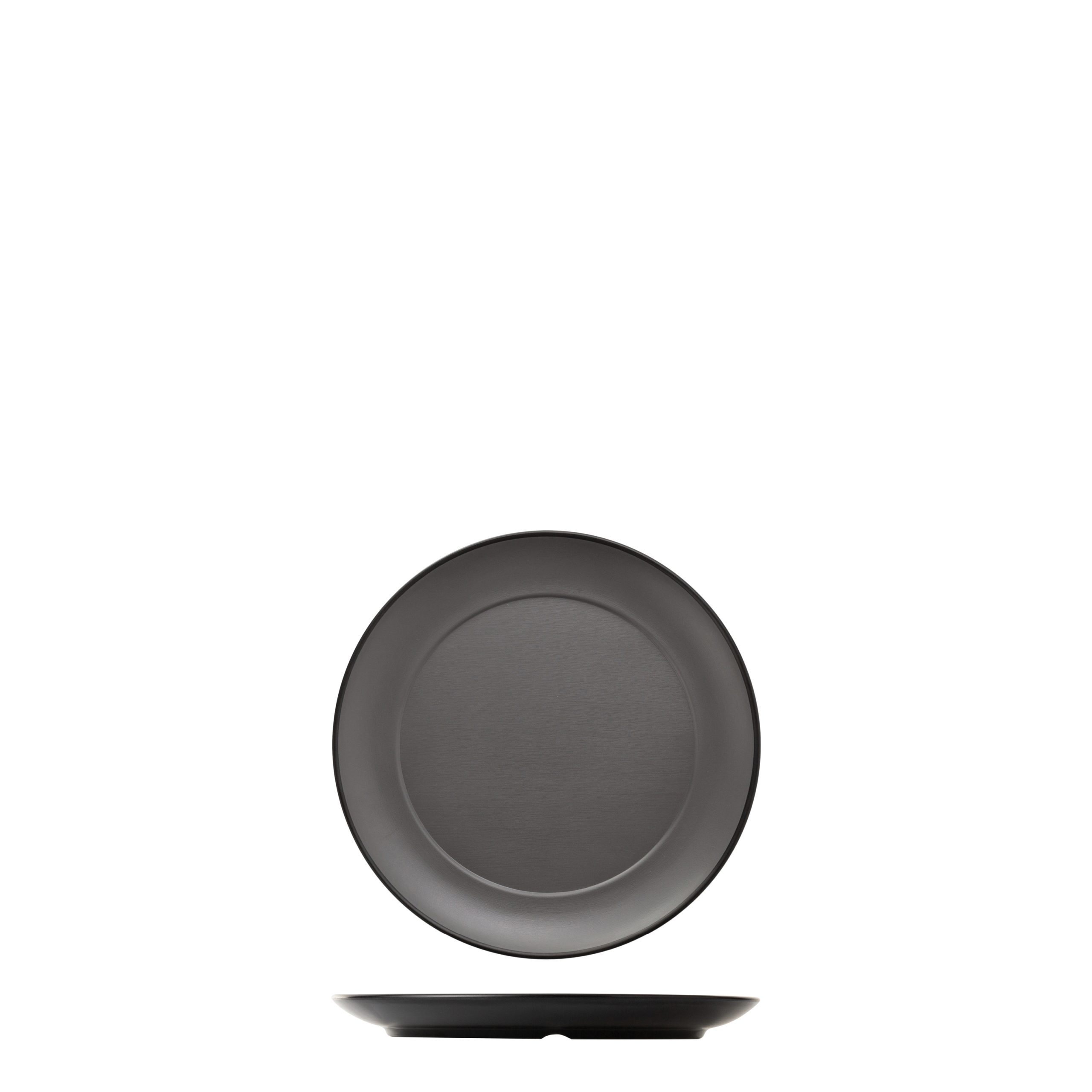COU COU Dual Colour Grey & Black Round Wide Rim Plate