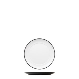 COU COU Dual Colour White & Black Round Wide Rim Plate