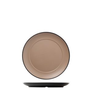COU COU Dual Colour Beige & Black Round Wide Rim Plate