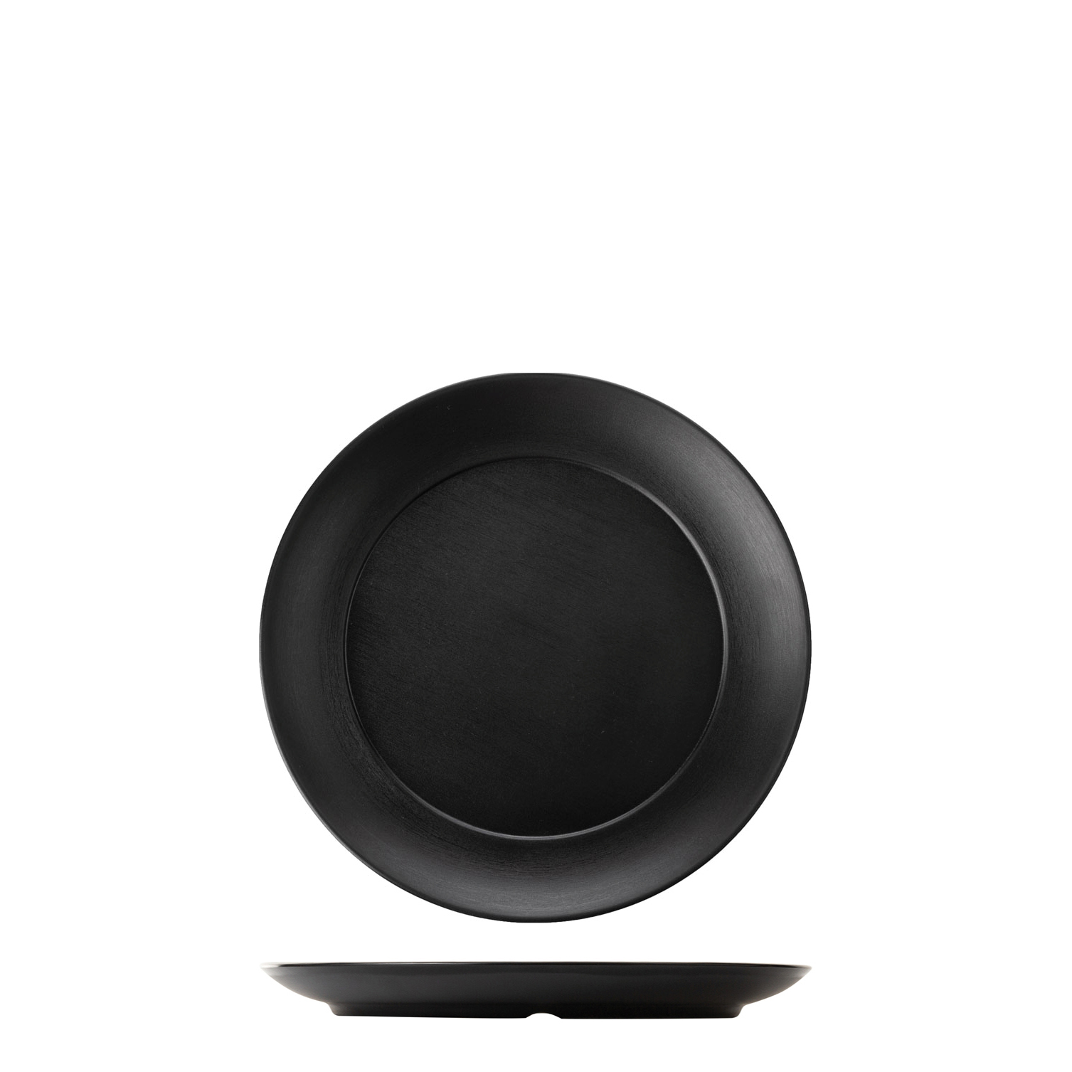 COU COU Dual Colour Black & Black Round Wide Rim Plate