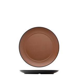 COU COU Dual Colour Brown & Black Round Wide Rim Plate