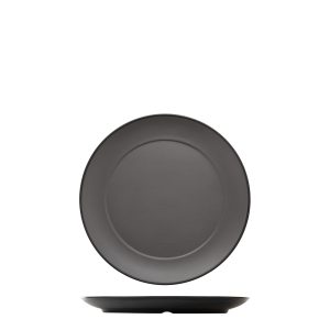 COU COU Dual Colour Grey & Black Round Wide Rim Plate