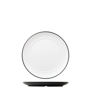 COU COU Dual Colour White & Black Round Wide Rim Plate