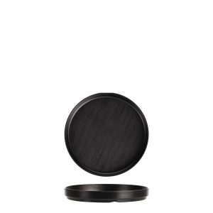 COU COU Dual Colour Black & Black Round Stackable Plate
