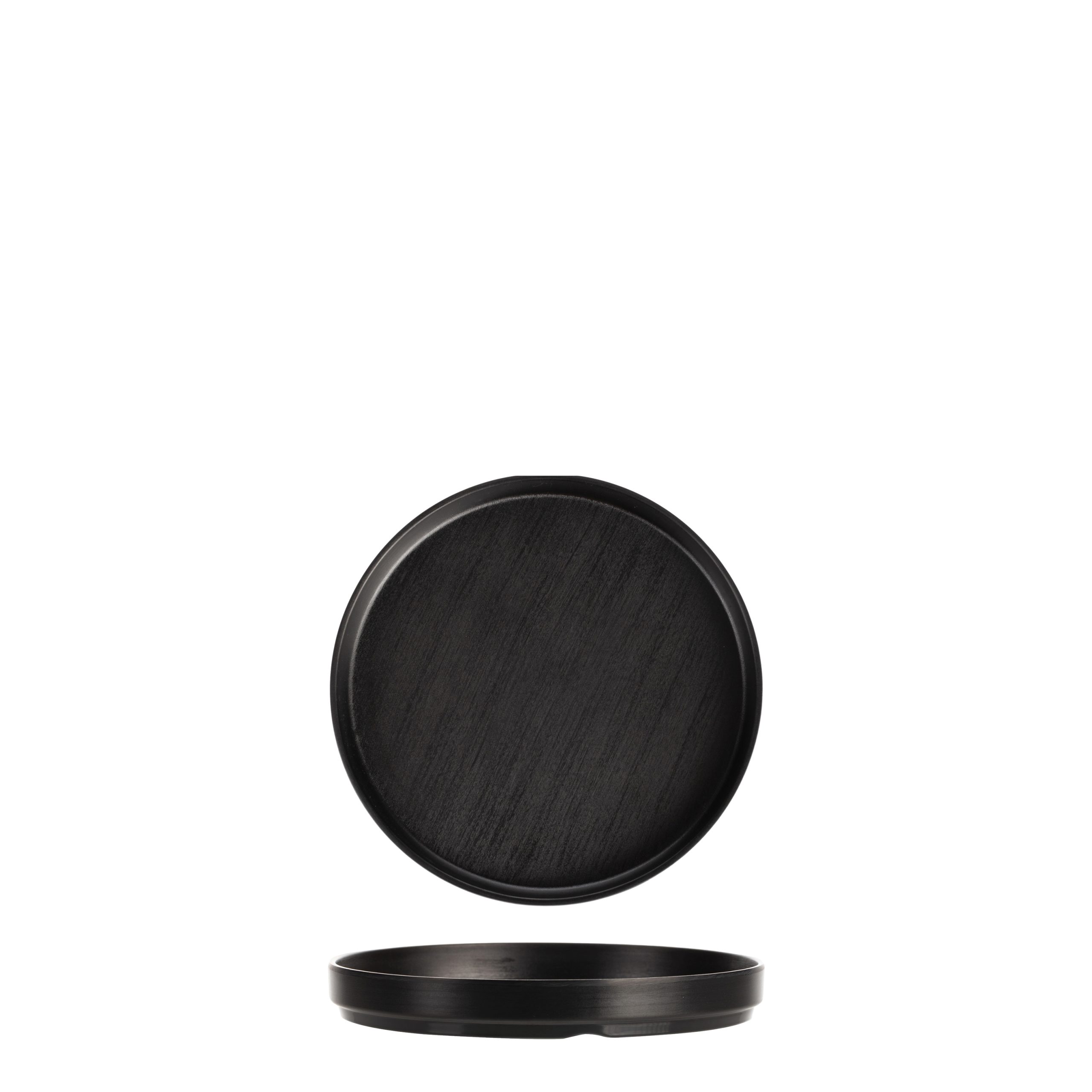 COU COU Dual Colour Black & Black Round Stackable Plate