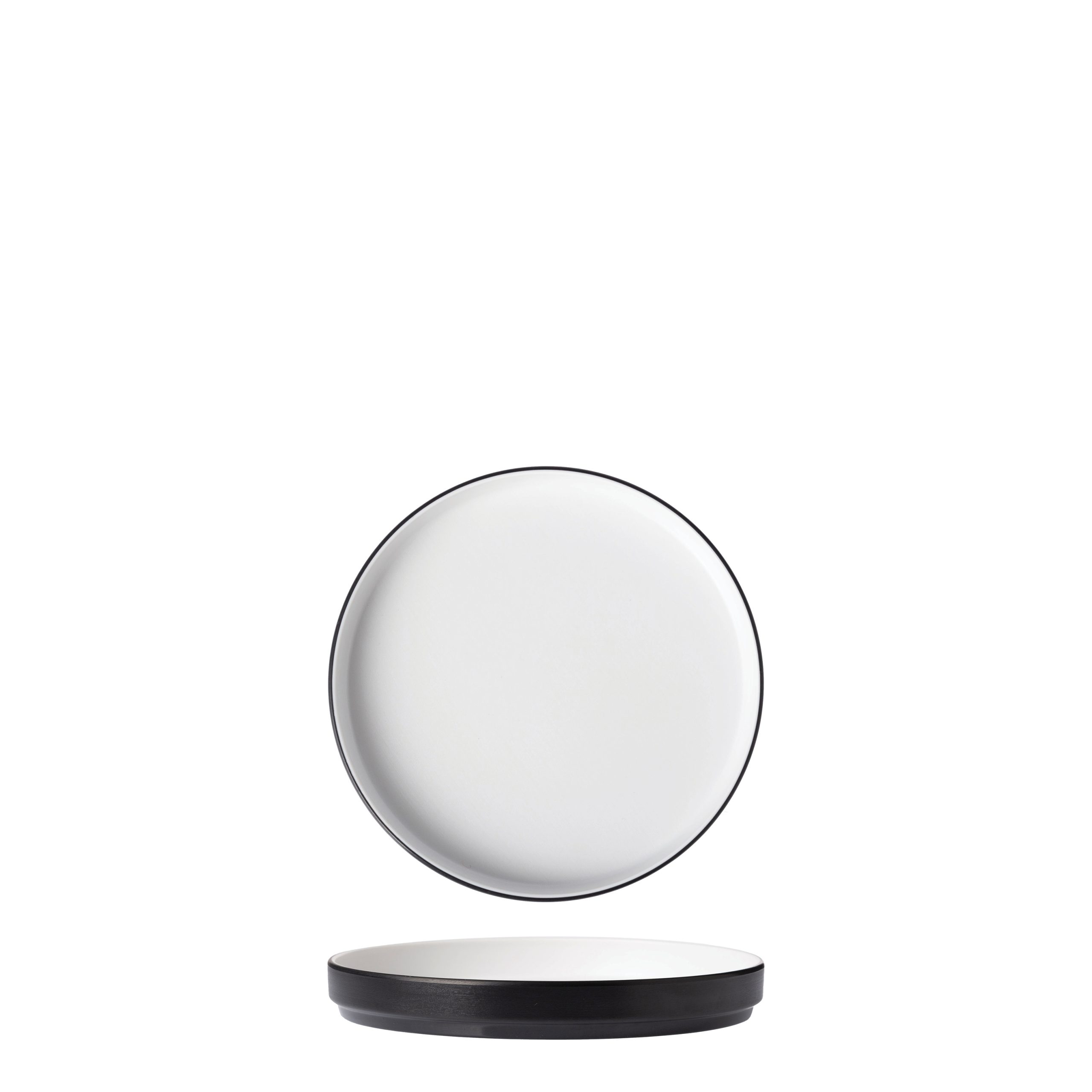 COU COU Dual Colour White & Black Round Stackable Plate