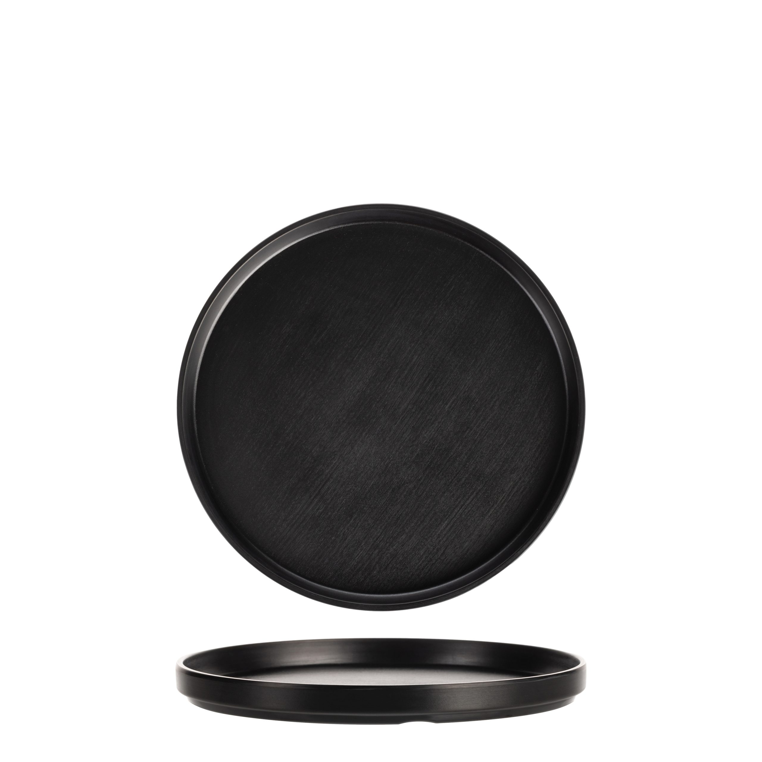 COU COU Dual Colour Black & Black Round Stackable Plate