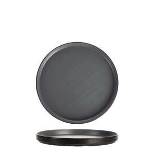 COU COU Dual Colour Grey & Black Round Stackable Plate