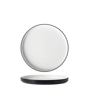 COU COU Dual Colour White & Black Round Stackable Plate