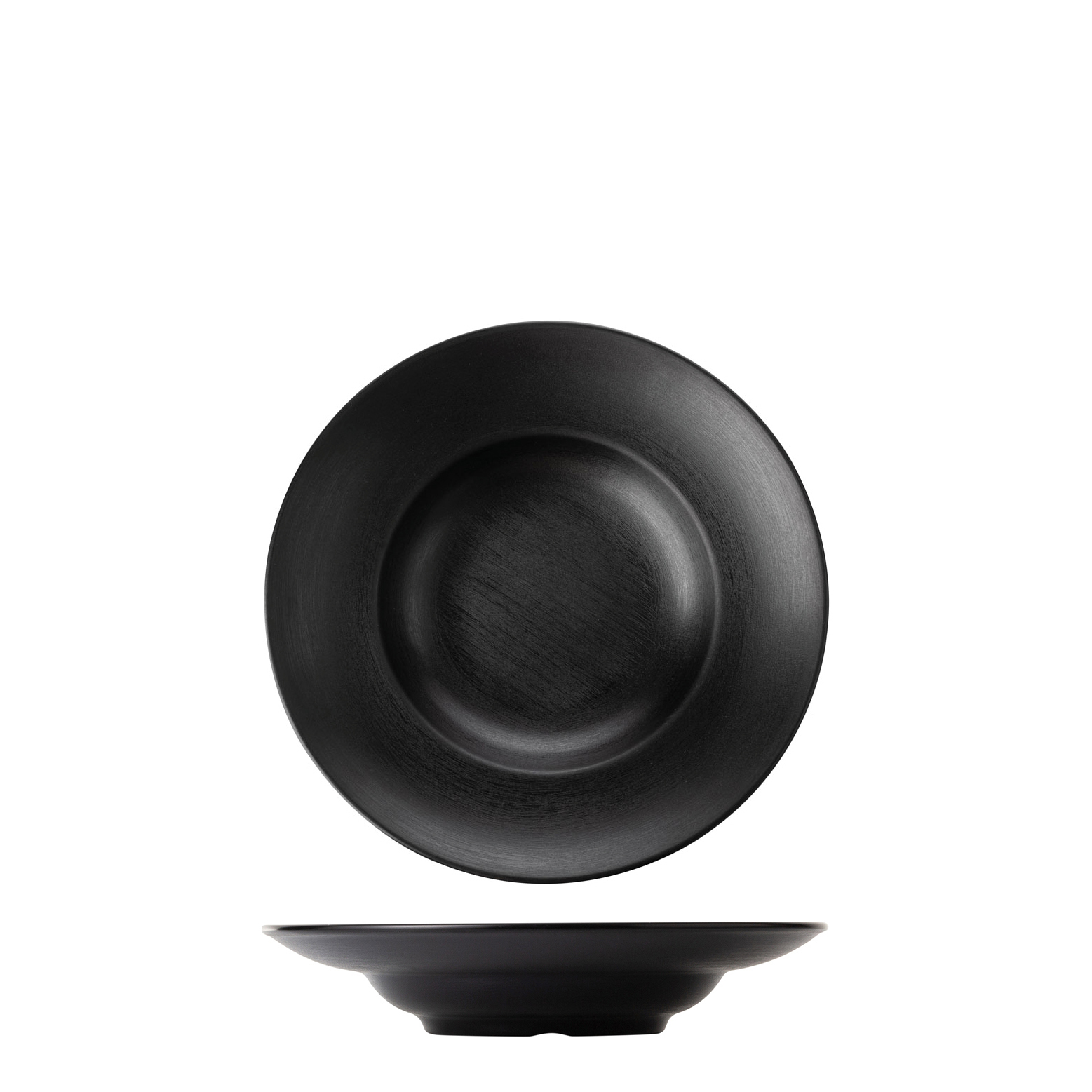 COU COU Dual Colour Black & Black Round Pasta/Soup Bowl