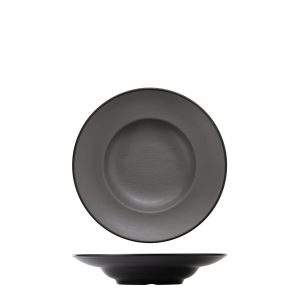 COU COU Dual Colour Grey & Black Round Pasta/Soup Bowl