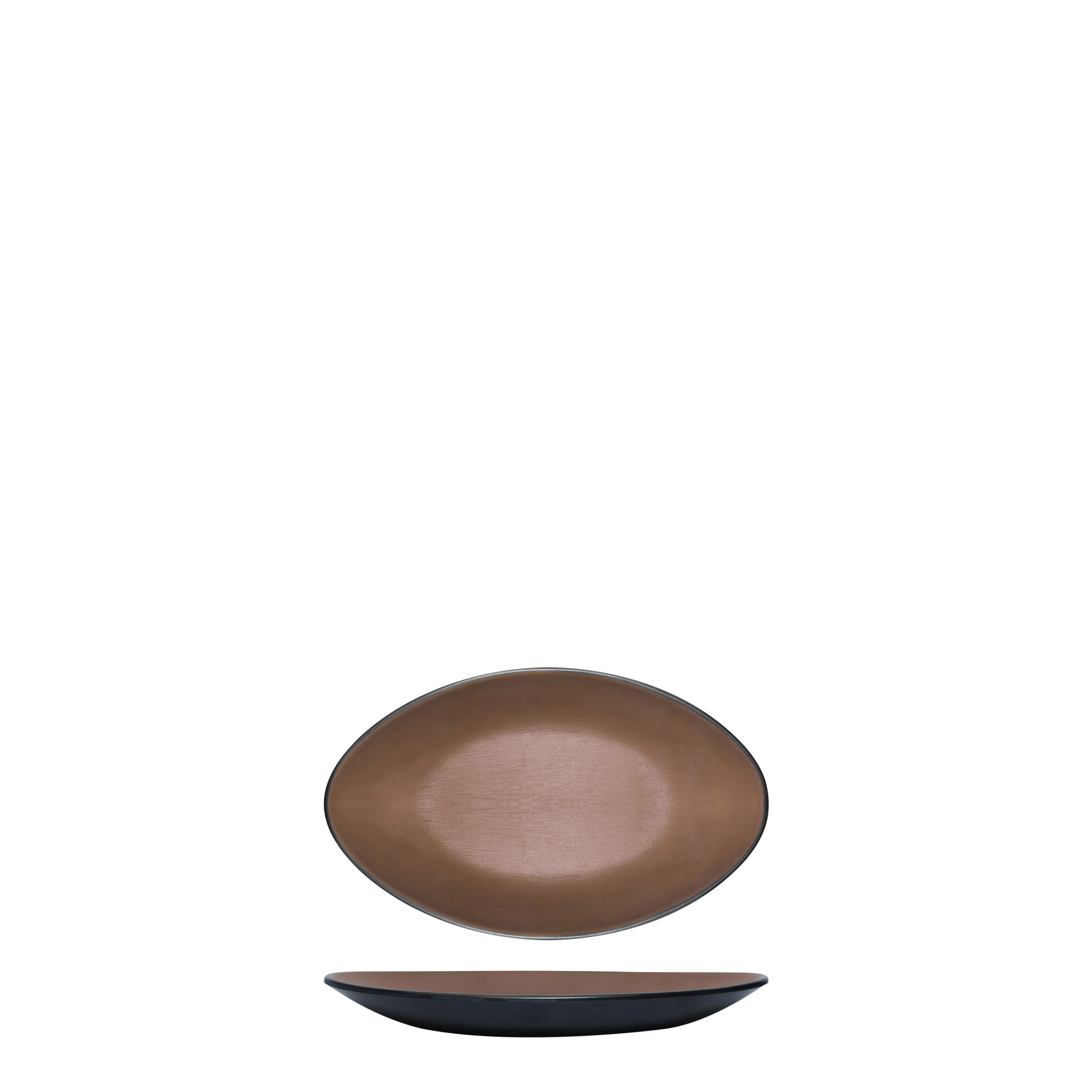 COU COU Dual Colour Brown & Black Oval Plate