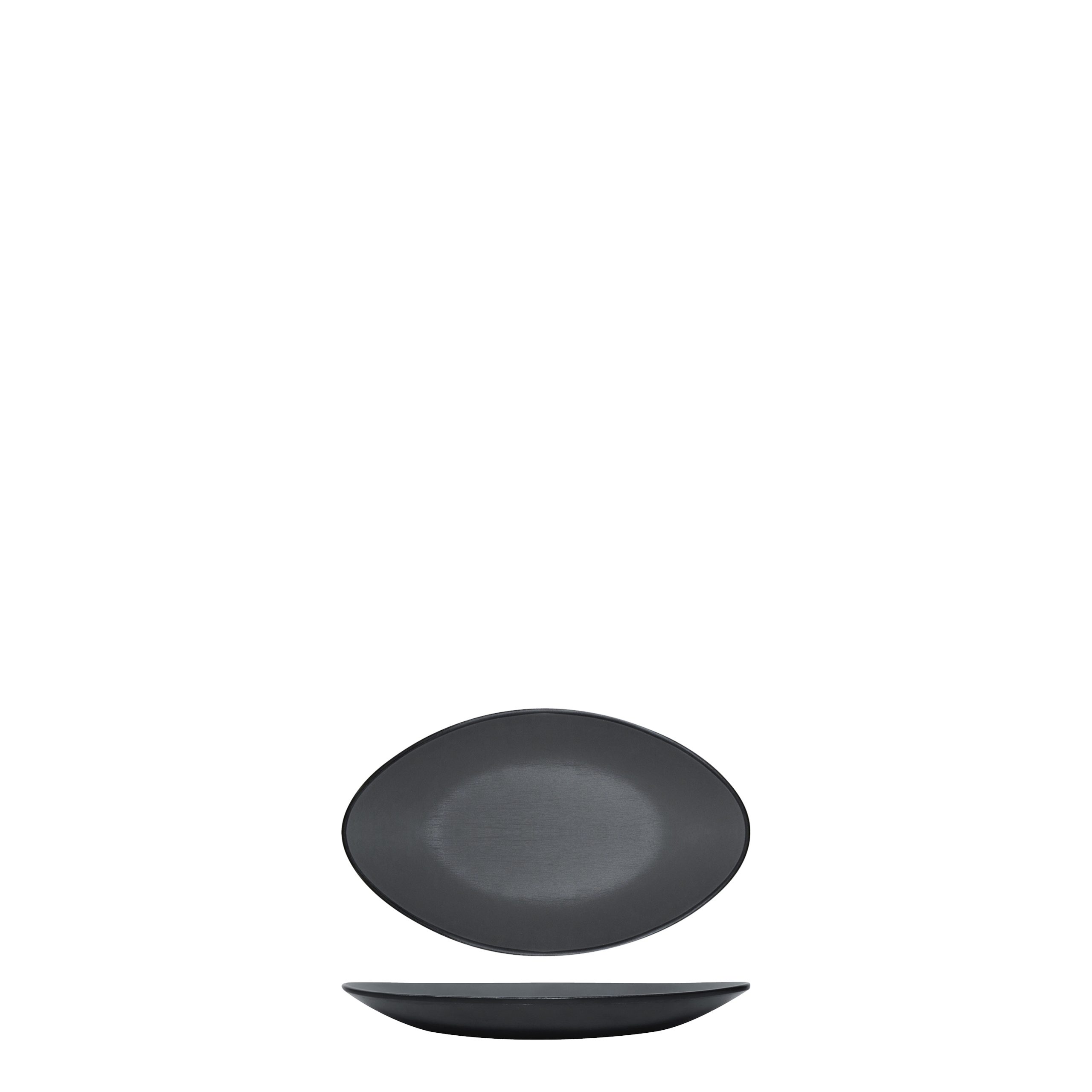 COU COU Dual Colour Grey & Black Oval Plate
