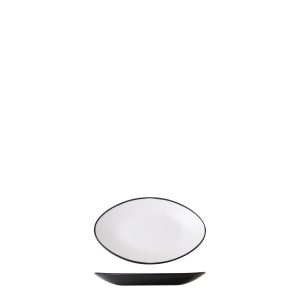 COU COU Dual Colour White & Black Oval Plate