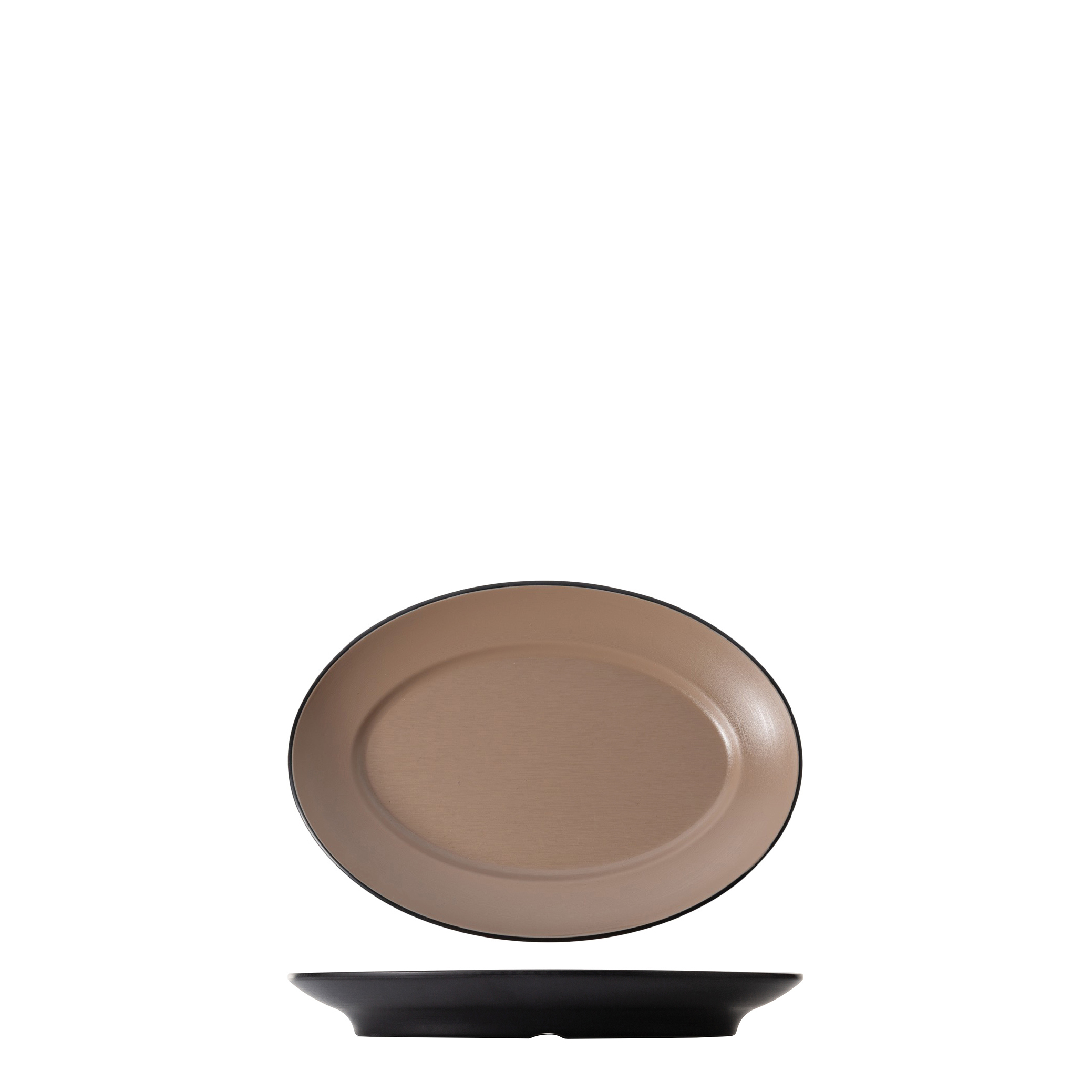 COU COU Dual Colour Beige & Black Oval Plate