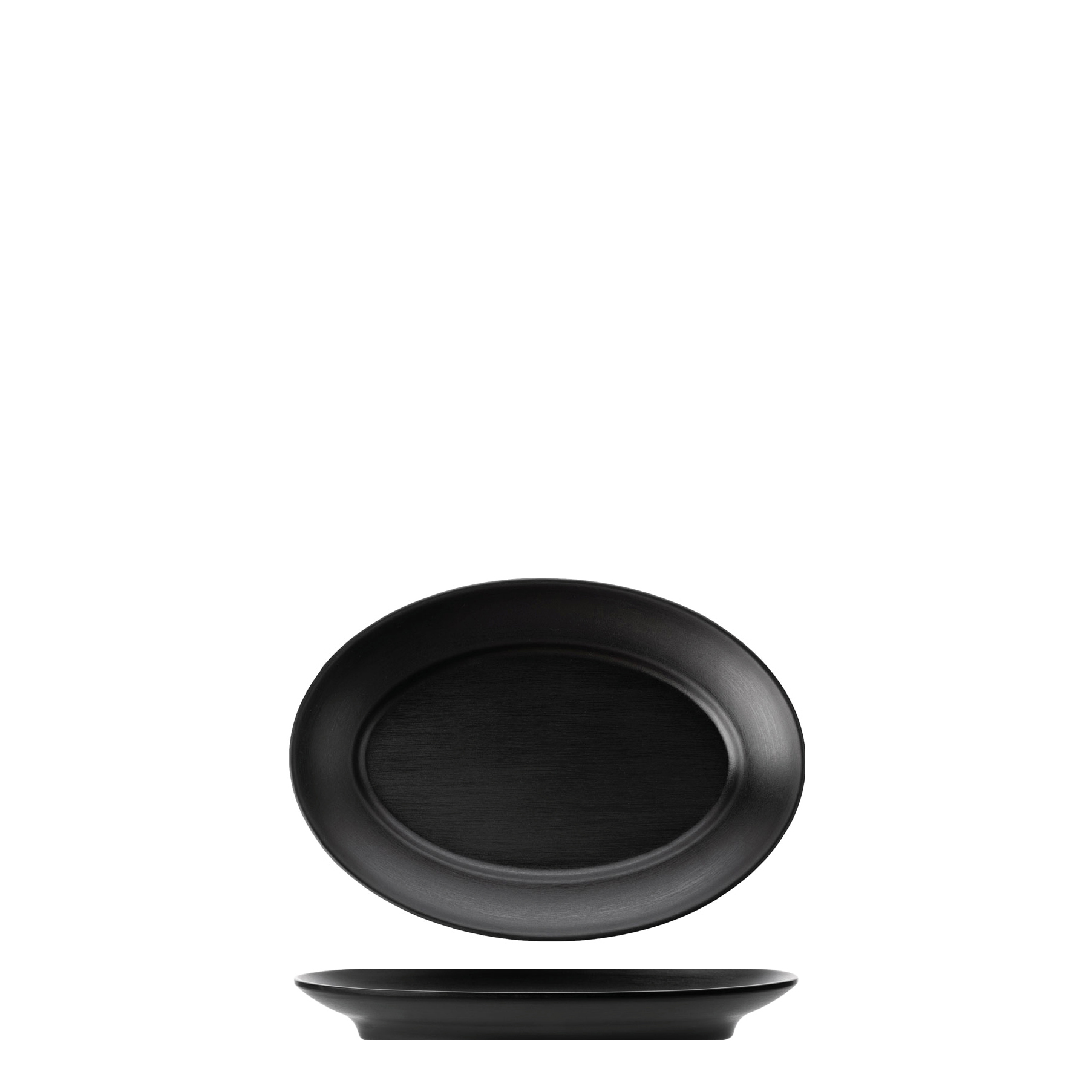 COU COU Dual Colour Black & Black Oval Plate