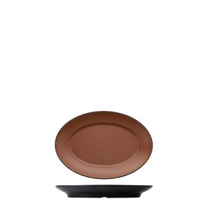 COU COU Dual Colour Brown & Black Oval Plate