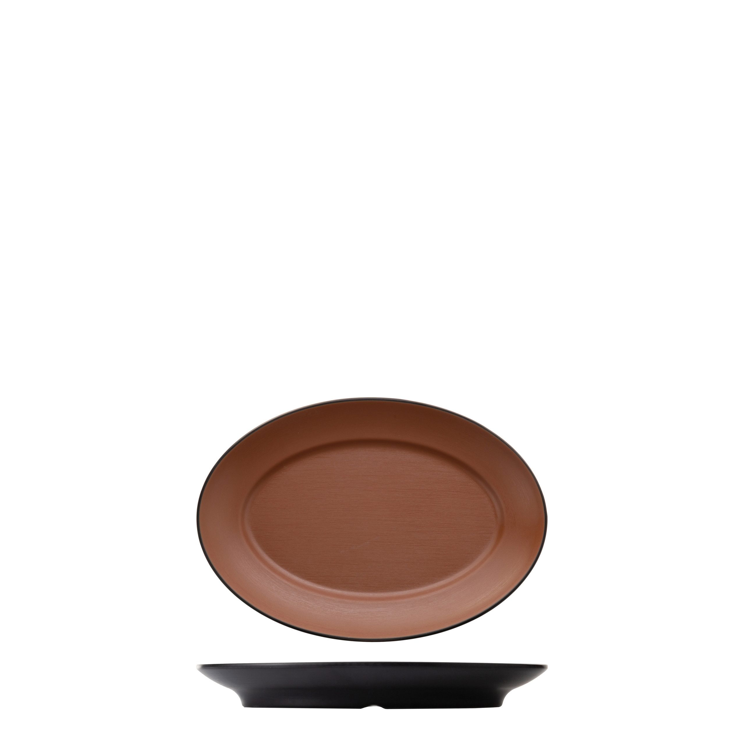 COU COU Dual Colour Brown & Black Oval Plate
