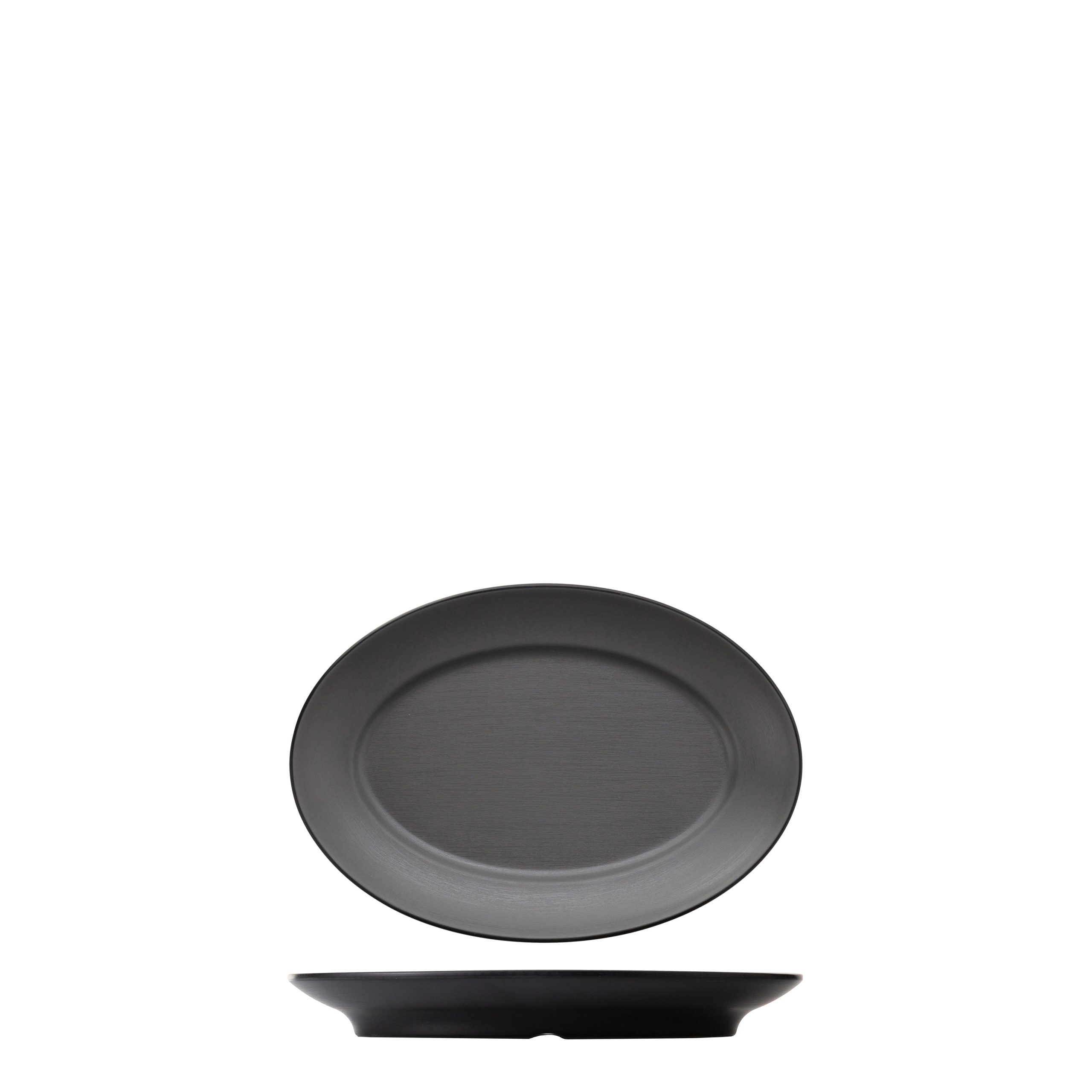COU COU Dual Colour Grey & Black Oval Plate