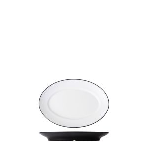 COU COU Dual Colour White & Black Oval Plate