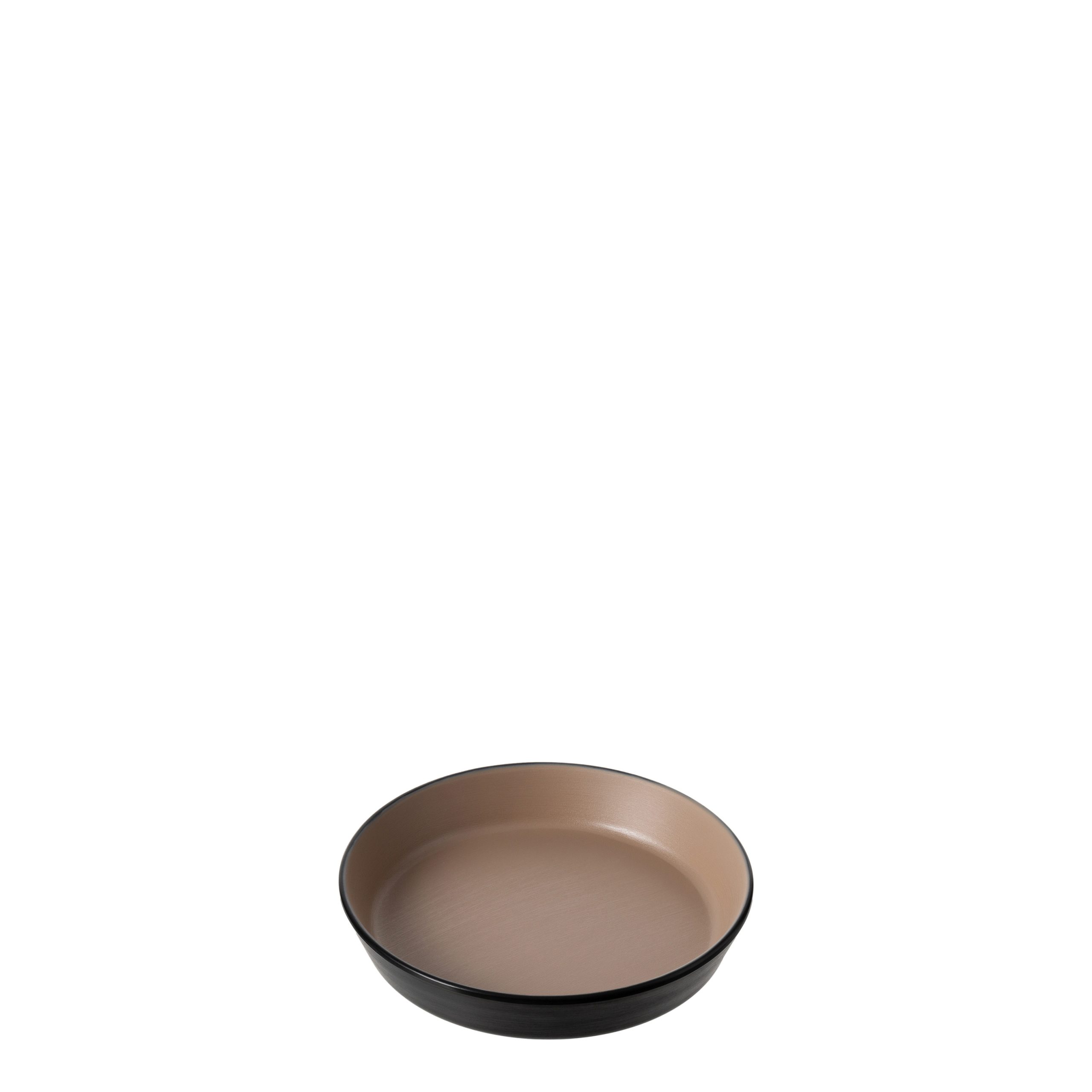 COU COU Dual Colour Beige & Black Flat Round Bowl