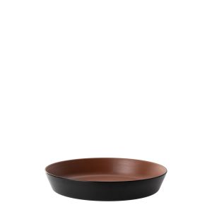 COU COU Dual Colour Brown & Black Flat Round Bowl