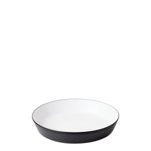 COU COU Dual Colour White & Black Flat Round Bowl