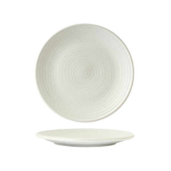 Zuma Frost Ribbed Round Plate