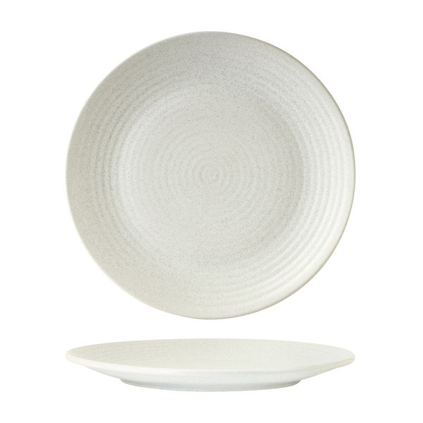 Zuma Frost Ribbed Round Plate