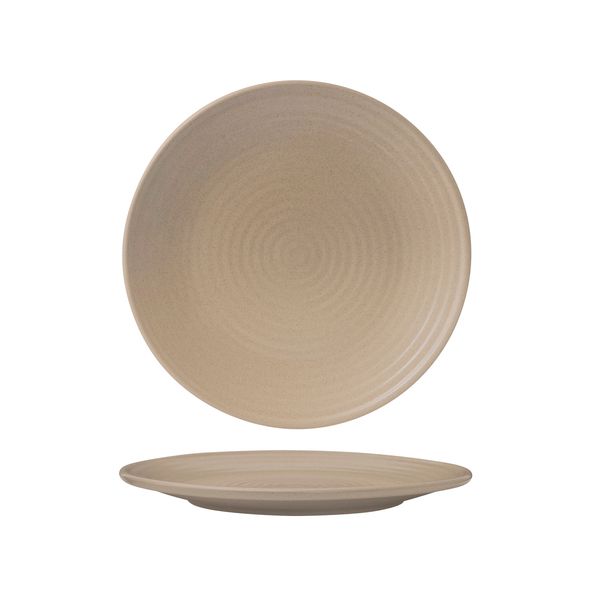 Zuma Sand Ribbed Round Plate