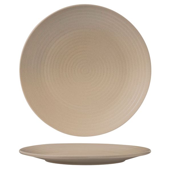 Zuma Sand Ribbed Round Plate