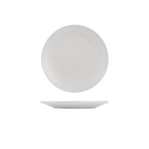 Zuma Pearl Aspen Ribbed Round Plate