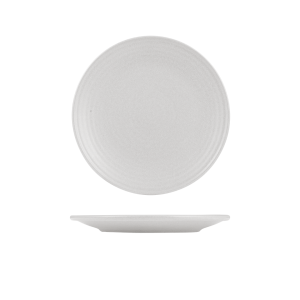 Zuma Pearl Aspen Ribbed Round Plate