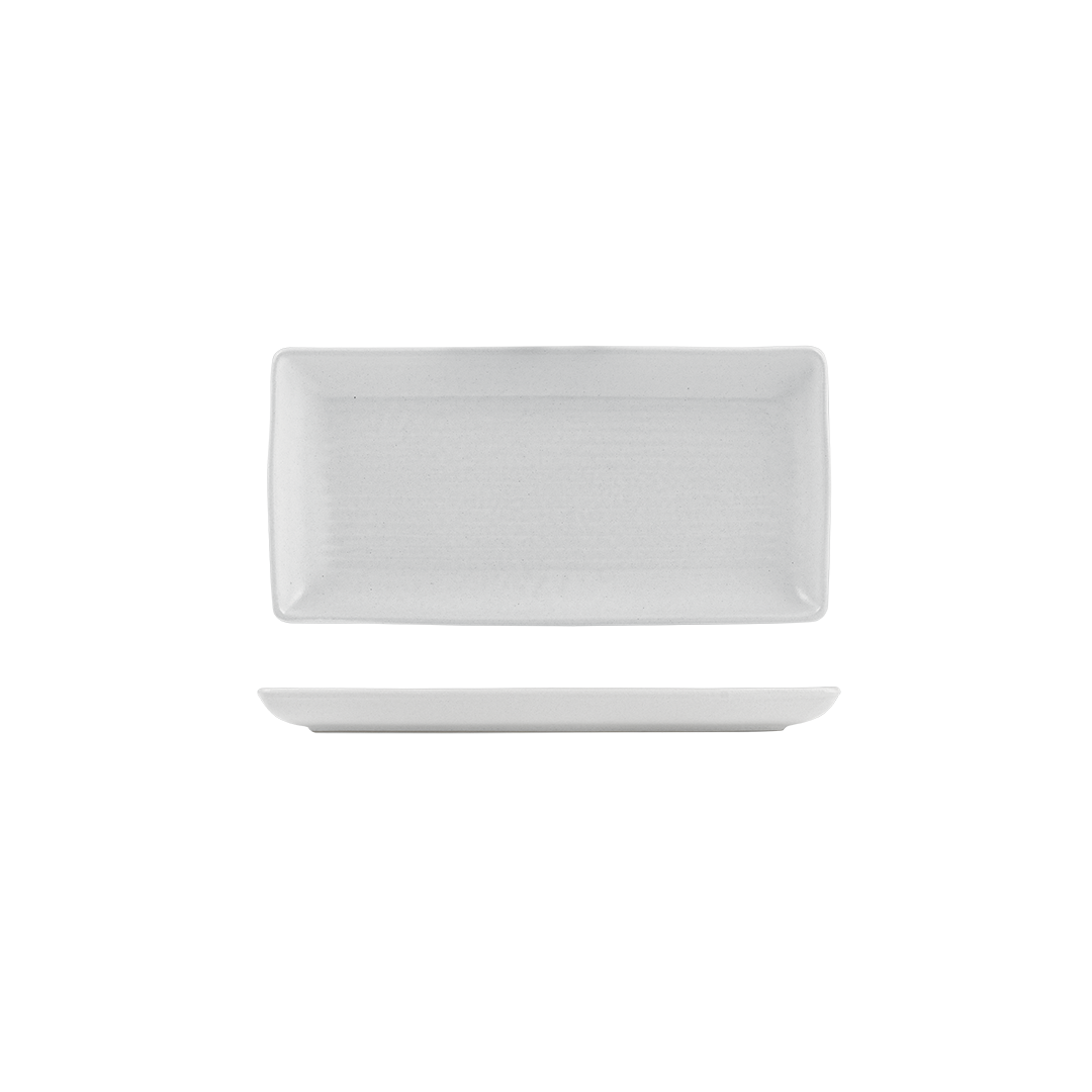 Zuma Pearl Aspen Ribbed Rectangular Platter