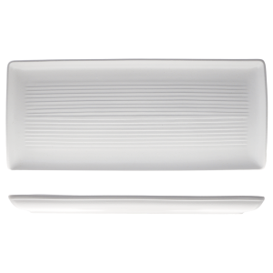 Zuma Pearl Aspen Ribbed Rectangular Platter