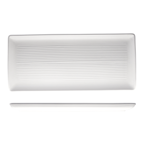Zuma Pearl Aspen Ribbed Rectangular Platter